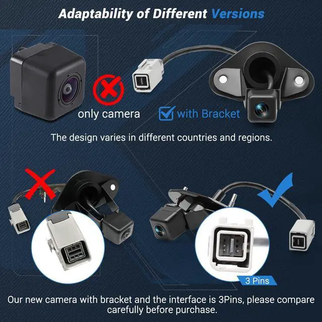 Alt view image 3 of 7 - 86267AJ10A Backup Camera Compatible with Subaru Legacy Outback 2010-2014 | HD Wide-Angle & Night Vision Rear Camera Replaces 86267-AJ10B