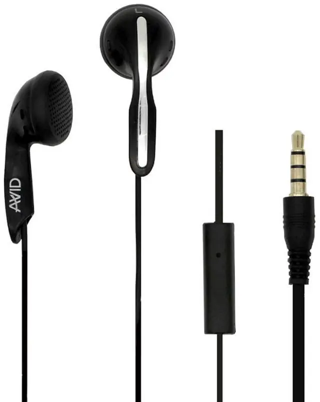 Main image of Products AE-1M Disposable Stereo Black School Earbuds with Mic, Black (100 Pack)