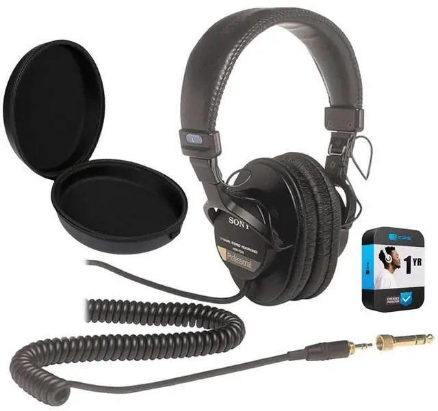 Main image of MDR7506 Professional Large Diaphragm Headphones Bundle with Headphone Case Black and 1 YR CPS Enhanced Protection Pack