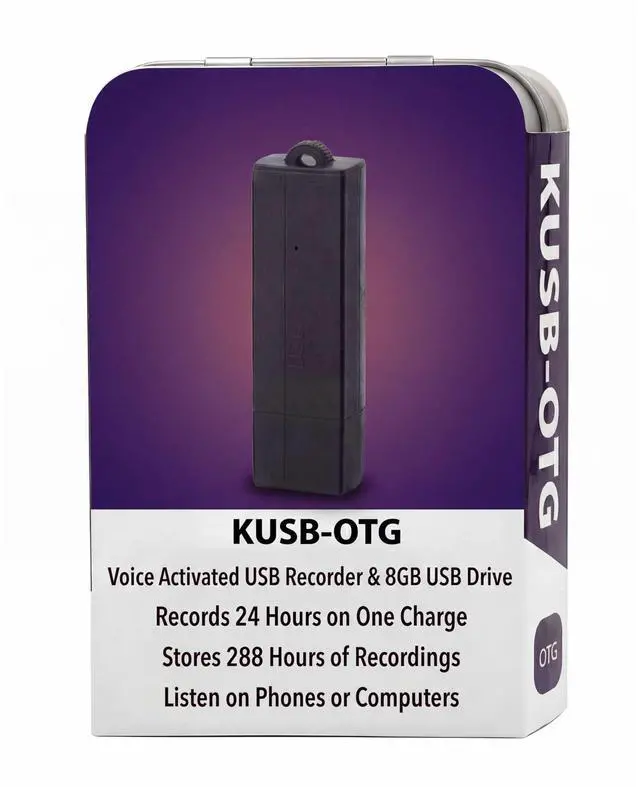 Main image of K-USB Voice Activated USB Audio Recorder, 25-Day Standby Recording Device | Stores up to 288 hours with 8GB storage for extended use. Easily play back recordings on computers, phones, and tablets