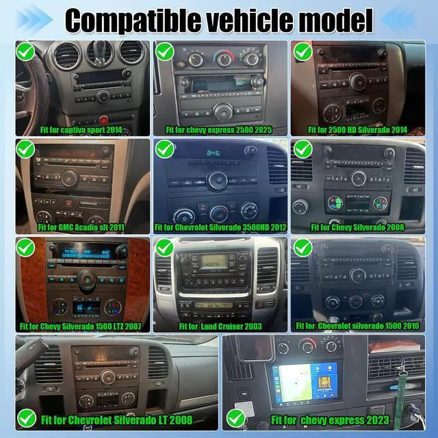 Alt view image 2 of 6 - Car Stereo Radio Compatible for Chevrolet Equinox 2010-2017 GMTheta | with Carplay Android Auto GPS Navigation 8in Touchscreen Car Radio Player with Bluetooth SWC Mirror Link + Backup Camera