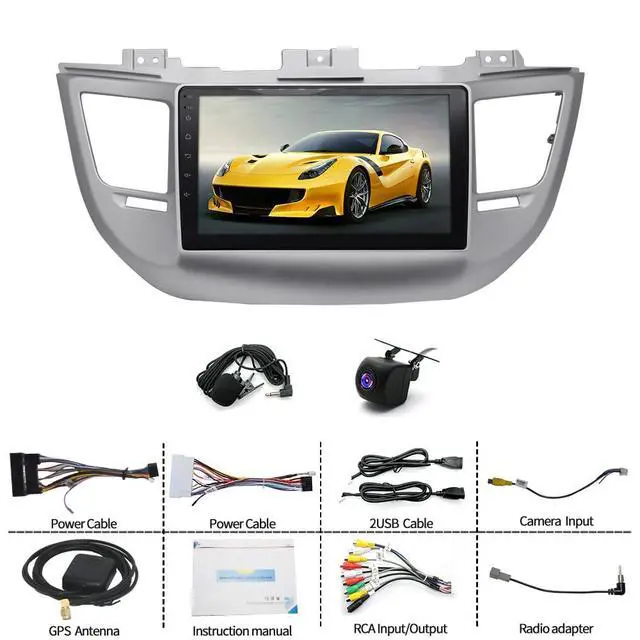 Alt view image 3 of 7 - 2+64G Android 15 Car Radio for Hyundai Tucson 2015 2016 2017 2018 2019, 9 Inch Touch Screen Double Din Car Stereo Backup Camera with Wireless Carplay Android Auto GPS Navigation WiFi Bluetooth FM/RDS
