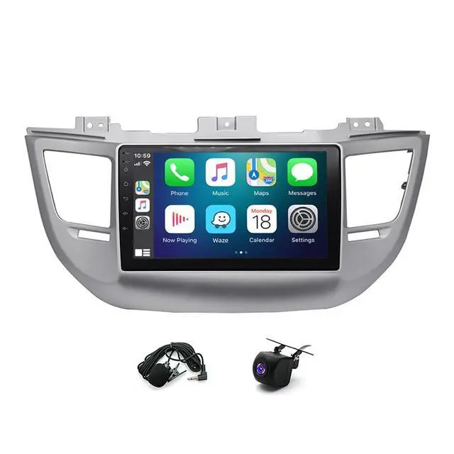 Alt view image 7 of 7 - 2+64G Double Din Car Stereo for Hyundai Tucson 2015-2019 Upgrade Radio 9 inch Touch Screen Radio for Hyundai Tucson GPS Navi with Backup Camera Bluetooth with Wireless Carplay Android Auto FM/SWC