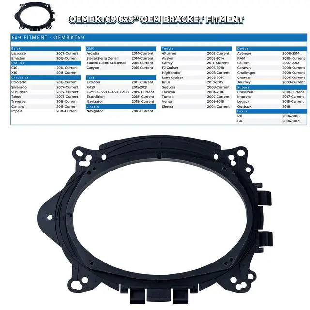 Alt view image 6 of 7 - Speakers 6X9 inch for Toyota Corolla 2014-2019 Upgrade Kit - Pair of S2 Series with Adapters and Harness, Car Audio Rear Deck Speaker S2-S69