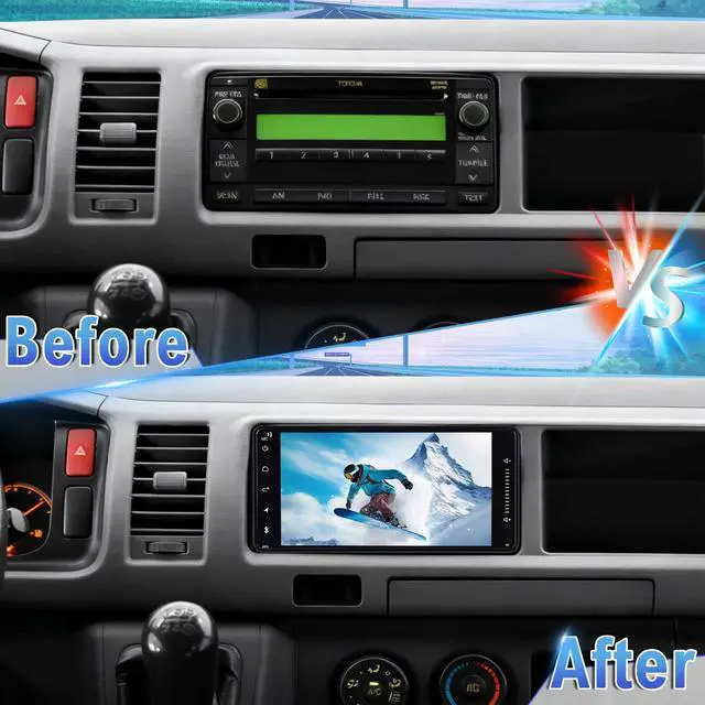 Alt view image 6 of 7 - Double Din Car Stereo Upgrade Radio for Toyota Hiace 2004-2019 | Android 14 2G+32G 7" Touchscreen Wireless Carplay Android Auto GPS WiFi Bluetooth RDS DSP SWC Mirrorlink Mic Backup Camera