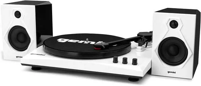 Main image of Bluetooth Turntable with Built-in Speakers, White (TT-900BW) | Bluetooth turntable with built-in speakers - 3-speed, ceramic cartridge - RCA output - easy setup