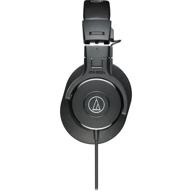 Alt view image 2 of 7 - ATH-M30x Professional Monitor Headphones (Black) Bundle with USB-C Headphone Adapter w/Built-in DAC + Headphone Case + Cleaning Cloth (4 Items)