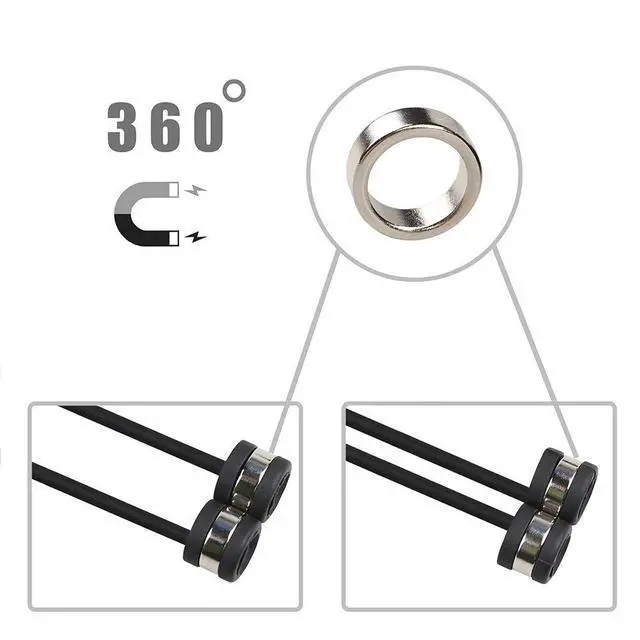 Alt view image 5 of 6 - earphone Strap 360° Magnetic Super Strong Cord Anti-Lost Leash Sports String - Accessories for Airpods PRO/2/1 (Black)