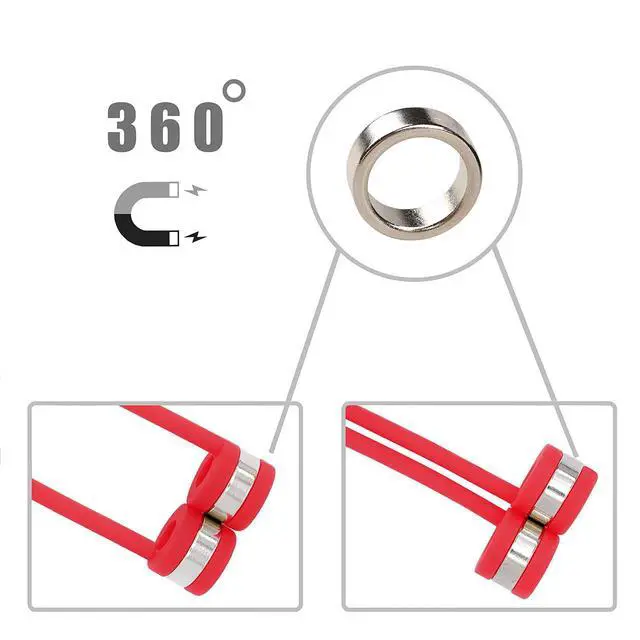 Alt view image 4 of 5 - Earphone Strap 360° Magnetic Super Strong Cord Anti-Lost Leash Sports String - Accessories for Airpods PRO/2/1 (Red)