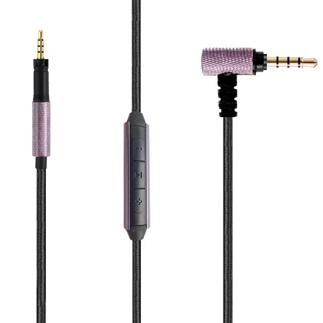 Alt view image 6 of 6 - Audio Cable Compatible with Sennheiser Momentum 4 Momentum 3 Momentum 2.0 HD450BT PXC550 HD400S Headphones in-line Mic Control Headphone Cord for Musician Audiophile 4.9ft w/mic