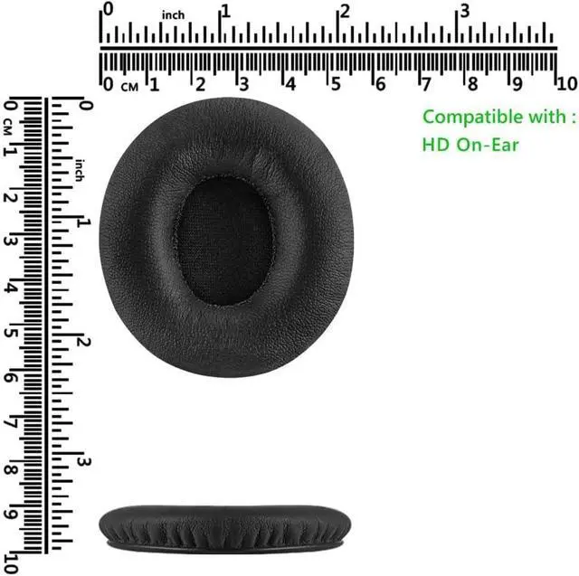 Alt view image 4 of 6 - Beats Solo HD Wired Ear Pads, Oval-Shaped Protein Leather Memory Foam Earpads Ear Cushion for Monster Beats Solo HD 1.0 Wired Headphones (Black)