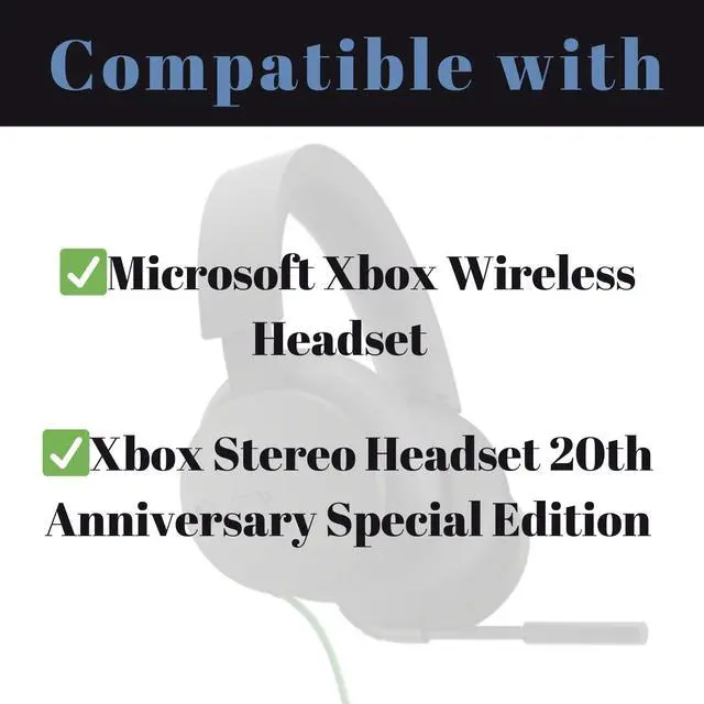 Alt view image 3 of 7 - Replacement Earpads for Microsoft Xbox Wireless Headset, Xbox Stereo Headset 20th Anniversary Special Edition Headphones, Soft Large Earcups for Xbox Series S Headset, Ear Cups Cover (Black)
