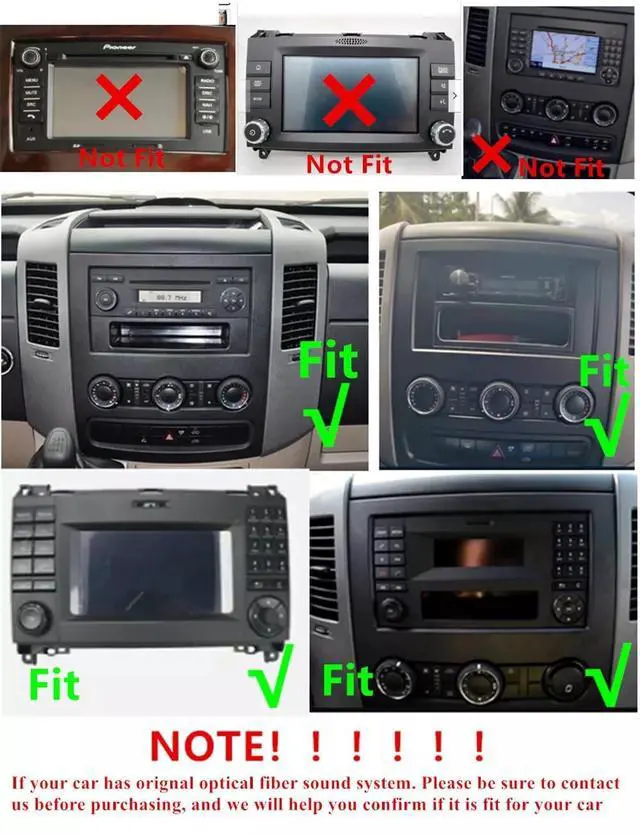 Alt view image 2 of 7 - Car Radio Stereo for Mercedes-Benz Sprinter 2006-2017,9'' Touch Screen Car Radio with Wireless Carplay Android Auto,2+32GB Wireless Carplay Radio GPS Bluetooth FM WiFi Backup Camera MIC