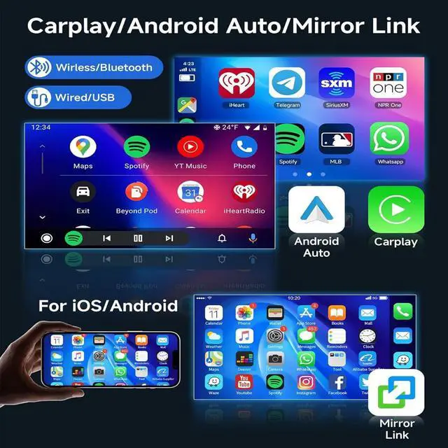Alt view image 5 of 7 - 7 Car Radio Fit for 4Runner 2003-2009, Tundra 2000-2006, Sequoia 2001-2007, Android 13 Car Audio Receivers with Carplay Android Auto GPS Navigation Head Unit WiFi Bluetooth 2+32G
