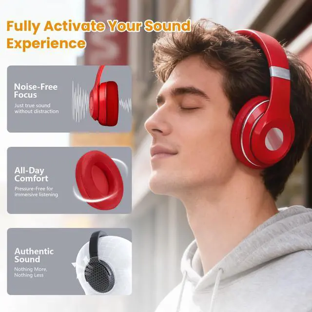 Alt view image 4 of 6 - Replacement Ear Pads Cushions for Beats Studio 2 & 3 Wireless Headphones, Earpads Covers Compatible with Studio 2.0 & 3.0 (B0501, B0500, A1914), Softer Memory Foam, Better Noise Isolation (Red)