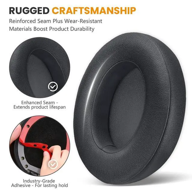 Alt view image 3 of 6 - Replacement Ear Pads Cushions for Beats Studio 2 & 3 Wireless Headphones, Earpads Covers Compatible with Studio 2.0 & 3.0 (B0501, B0500, A1914), Softer Memory Foam, Better Noise Isolation (Titanium)