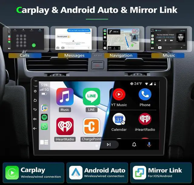 Alt view image 3 of 7 - 4Core 64G Car Stereo for Toyota Tundra 2000 2001 2002 2003 2004 2005 2006 Radio Upgrade 7IN IPS Touch Screen with Wireless Carplay Android Auto AHD Back up Camera GPS Navigation SWC Android 13