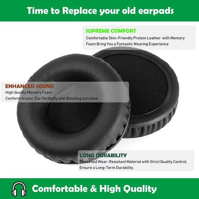 Alt view image 5 of 6 - Replacement Earpads Cushions for Sony MDR-ZX100 ZX110 ZX300 ZX310 | Protein Leather & Memory Foam, Earpads for Sony MDR-ZX100/ZX110/ZX300/ZX310/V150/V300/ZX102DPV/Dr BT101 Headphones