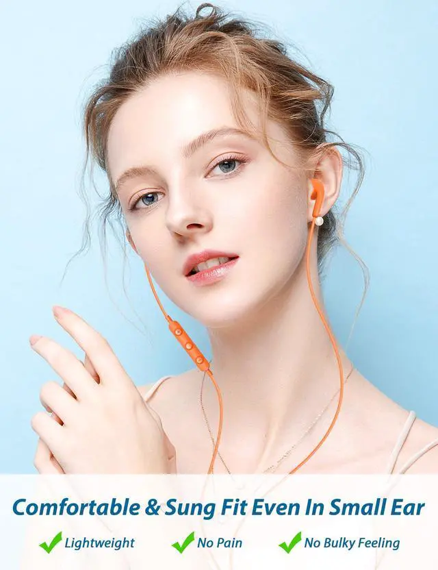 Alt view image 3 of 6 - USB C Earbuds for iPhone 17 Pro Max Air 16 15 Plus/iPad Air Orange | Wired Headphones for Android with Mic Type C Plug HiFi Stereo Earphones for Samsung Galaxy S25 S26 Ultra S24 S23 Pixel 9a 8a