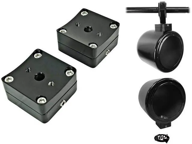 Alt view image 6 of 7 - MAC69B 6x9 Wakeboard Tower Pod Pair with 46CSC6934 Speakers | 900W Peak/300W RMS, 3-Way 4 Ohm, Black, 6061 Aluminum, MAC360B 360 Swivel Clamps, Surface Mount, Waterproof, Marine, 3-Items