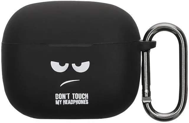 Main image of Design Cover for Bowers & Wilkins Pi6 / Pi8 Case - Silicone Cover for Earbuds Charging Case - Protective Headphone Holder with Carabiner Clip - White/Black/Black