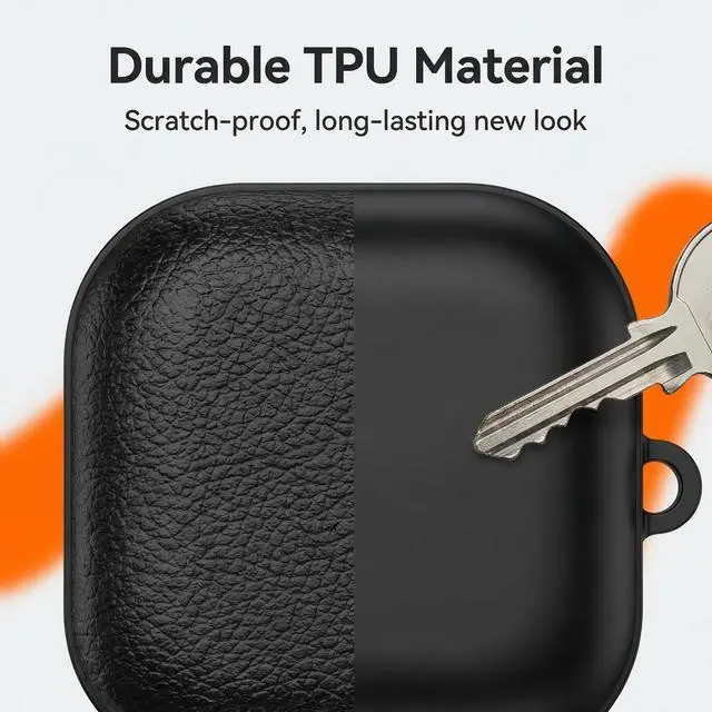 Alt view image 3 of 7 - Case for Samsung Galaxy Buds 4 & Galaxy Buds 4 Pro (2026),Case Compatible with Samsung Buds 4 / Buds 4 Pro,Leather Texture Earbud Cover with Integrated Phone Stand Secure Lock Buckle,Sturdy Carabiner