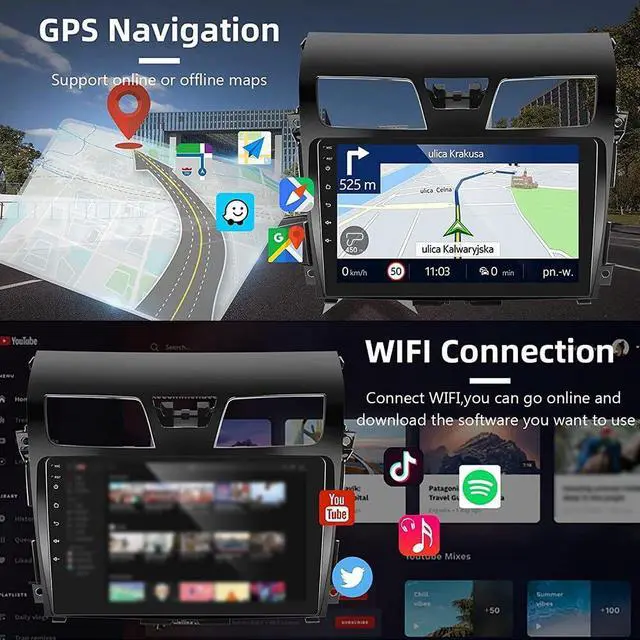 Alt view image 5 of 7 - 10" Car Stereo for Nissan Altima 2013-2015 Double Din Android 14 Car Radio | Head Unit with Carplay Android Auto 2+64G Bluetooth Navi SWC Split Screen Touch Screen GPS WiFi FM Backup Camera
