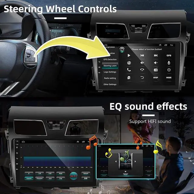 Alt view image 5 of 7 - Android 13 Double Din Car Stereo for Nissan Altima 2013-2015 | 10.1" Touch Screen Car Stereo Radio with Wireless Carplay Android Auto GPS Navigation WiFi Mic Backup Camera