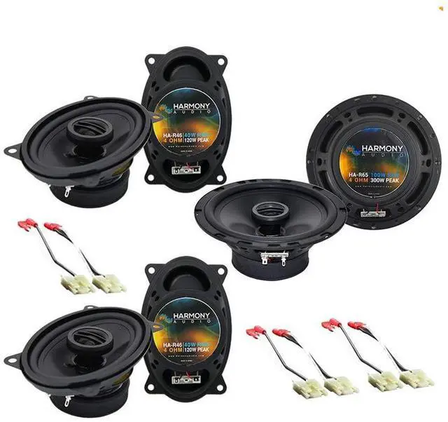 Main image of Fits 88-94 Chevy Suburban Replacement Speakers with Harness | Rhythm R46 and R65 Pairs, 4x6 Size Included, Wiring Adapter, Direct Factory Upgrade for 1990 and Other Years, Truck Kit