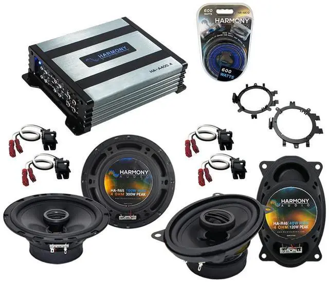 Main image of Fits 2007 Silverado Classic Speaker Package with 800W Amp | Rhythm 5.25 and 4x6 Pairs, Factory Grills Included, 4-Channel Power, 225W and 120W Ratings, Complete Chevy Car Sound Upgrade