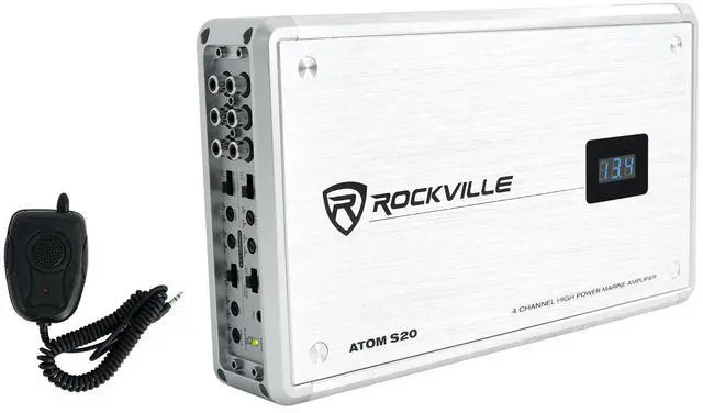 Main image of Atom S20 4 Channel Bluetooth Amplifier w/Volt Meter+Mic for ATV/UTV
