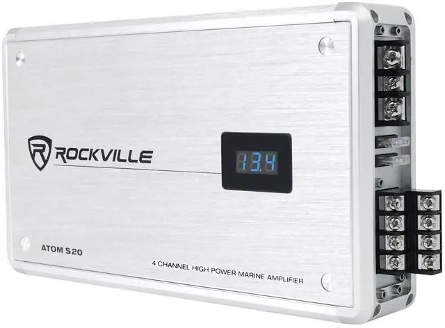 Alt view image 2 of 7 - Atom S20 4 Channel Bluetooth Amplifier w/Volt Meter+Mic for ATV/UTV