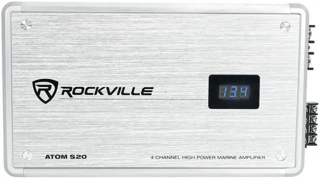 Alt view image 4 of 7 - Atom S20 4 Channel Bluetooth Amplifier w/Volt Meter+Mic for ATV/UTV
