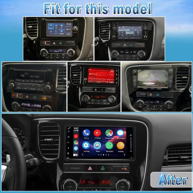 Alt view image 5 of 7 - 2 Din Car Stereo Upgrade Radio for Mitsubishi Outlander 2014-2020 | Android 14 4G+64G 7" Touchscreen with Carplay Android Auto GPS WiFi Bluetooth RDS DSP SWC Mirrorlink Mic Backup Camera