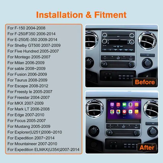 Alt view image 2 of 7 - 7" Car Stereo Radio for Ford Mustang 2005 2006 2007 2008 2009, Android 13 Touchscreen GPS Navigation Head Unit with 4+64GB ROM,Support Bluetooth,DSP, Mirror Link, Steering Wheel Control, Backup Camera