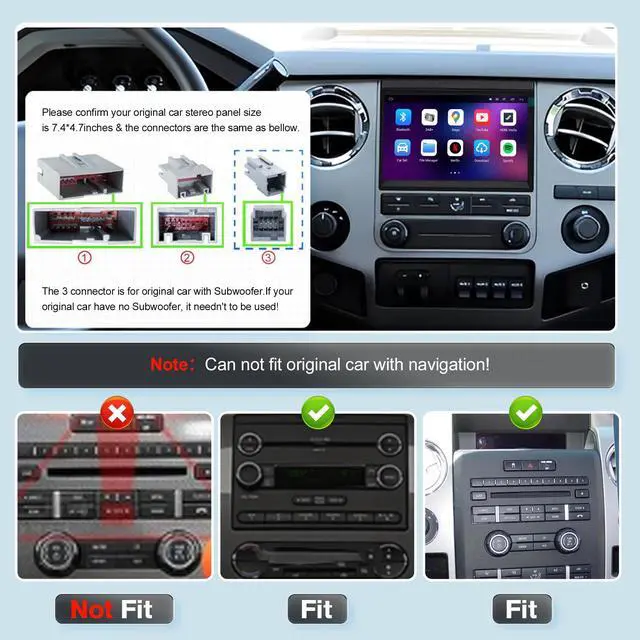 Alt view image 3 of 7 - 7" Car Stereo Radio for Ford Mustang 2005 2006 2007 2008 2009, Android 13 Touchscreen GPS Navigation Head Unit with 4+64GB ROM,Support Bluetooth,DSP, Mirror Link, Steering Wheel Control, Backup Camera