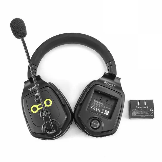Alt view image 3 of 7 - WiTalk-DMH | Dual-Ear Wireless Intercom Master Headset for the WiTalk Intercom System & Carry Case