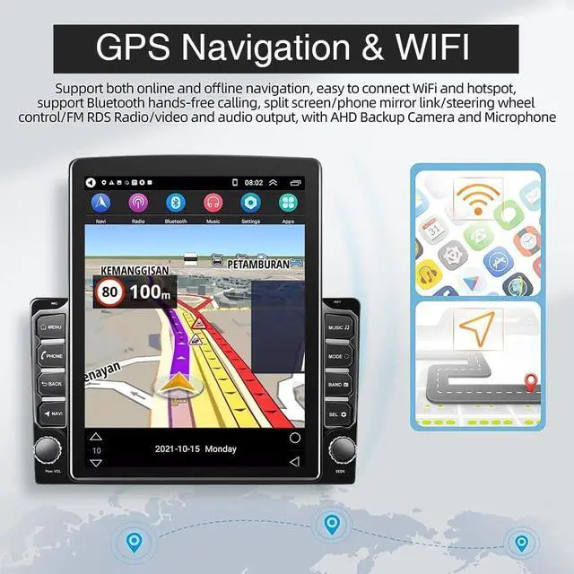 Alt view image 3 of 7 - Android 15 Upgrade Car Radio for Chevrolet Silverado 2500 1999-2006 | Double Din Car Stereo w/CarPlay Android Auto,9.7" Touch Screen Head Unit GPS Navi WiFi Bluetooth FM/RDS SWC Backup Camera