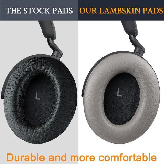 Alt view image 5 of 6 - Lambskin Earpads Replacement for Sennheiser HDB 630/Momentum 5/Momentum 4 Wireless Headphones, Ear Pads Cushions with High-Density Noise Cancelling Foam - Grey