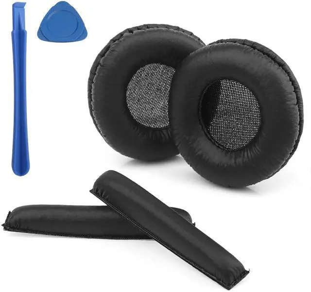 Main image of Replacement Ear Pads and Headband Cushion for Sennheiser PX80/PX100/PX100II/PX200/PX200II/PXC300/PMX200/PXC150/PXC250/PXC250II, Protein Leather and Memory Foam Headphone Pads Replacement(Black)