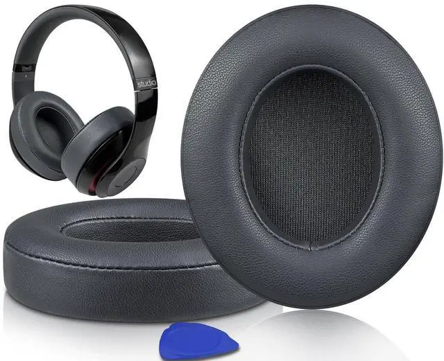 Main image of Lambskin Replacement Ear Pads Cushions for Beats Studio 2 & Studio 3 Wired & Wireless Headphones, Earpads with Noise Isolation Memory Foam, Added Thickness - Titanium