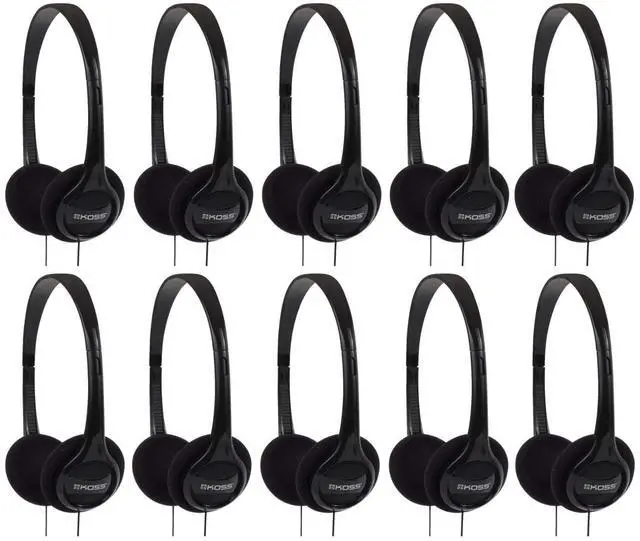 Main image of KPH7 Lightweight Portable On-Ear Headphones Bundle (Black, 10-Pack)
