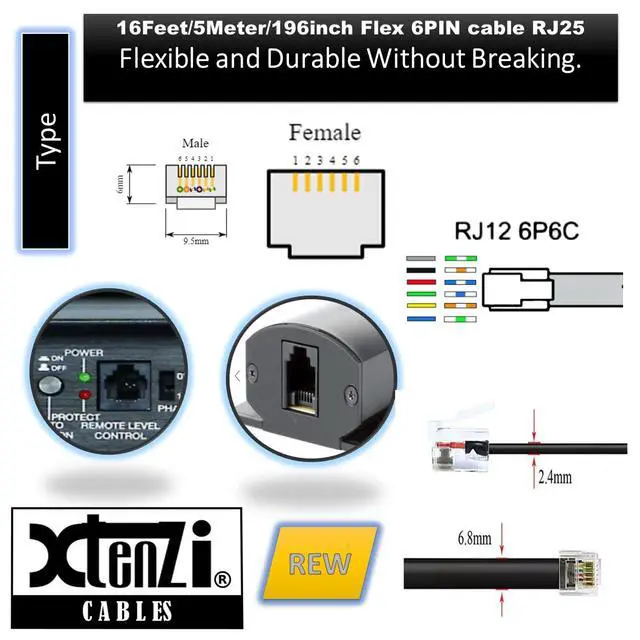 Alt view image 6 of 7 - 6Pin Flex Cable XTFC Wire Accessory XT91672 for Amp Remote Bass Knob Compatible with JBL BassPro SL Micro Nano Amplifiers