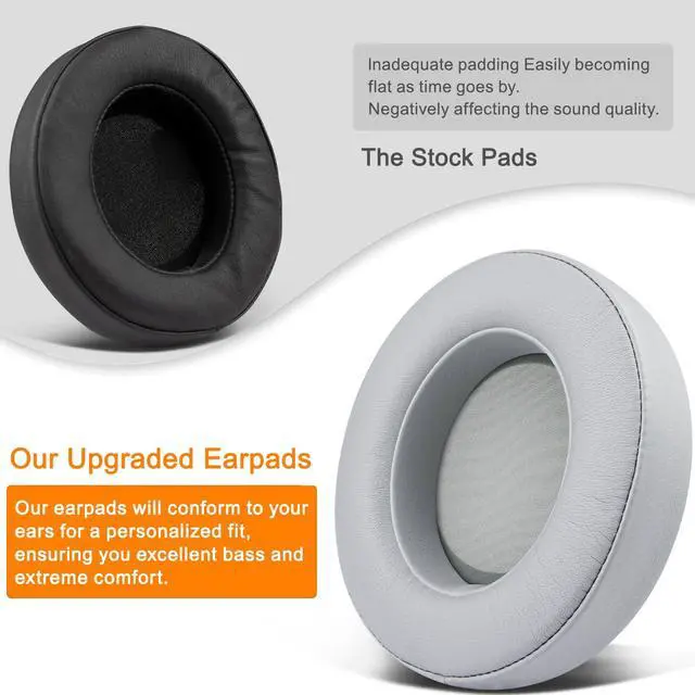 Alt view image 5 of 5 - Headphones Ear Pads Cushions Replacement for Razer Kraken Pro V2, Kraken 7.1 V2, Kraken Stormtrooper Headset, Earpads with Softer Protein Leather-PL Grey
