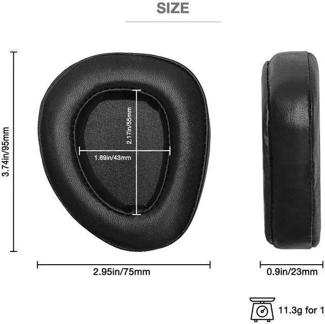 Alt view image 4 of 6 - Sheepskin Real Leather Ear Pads Foam Cushion Compatible with Audeze Sine Planar Headphone (Sheepskin Leather)