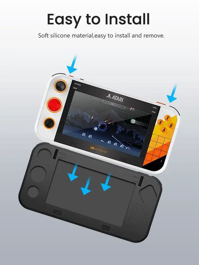 Alt view image 5 of 7 - for My Arcade Atari Gamestation Go Silicone Grip Case,Soft Skin Silicone Full Protective Case Cover with My Arcade Atari Gamestation Go-Black