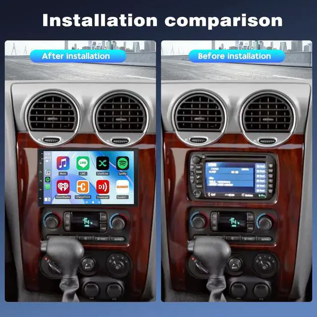 Alt view image 2 of 7 - 7'' Car Radio for GMC Envoy 2002-2006 with Wireless CarPlay Android Auto | Android 13 Touchscreen Stereo for GMC Envoy with GPS Bluetooth SWC WiFi FM AHD Backup Camera MirrorLink 2+32G