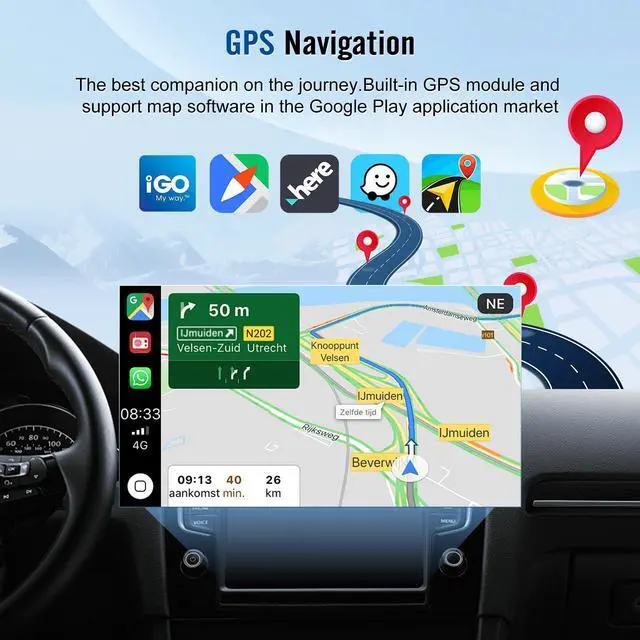 Alt view image 5 of 7 - 7'' Car Radio for GMC Envoy 2002-2006 with Wireless CarPlay Android Auto | Android 13 Touchscreen Stereo for GMC Envoy with GPS Bluetooth SWC WiFi FM AHD Backup Camera MirrorLink 2+32G