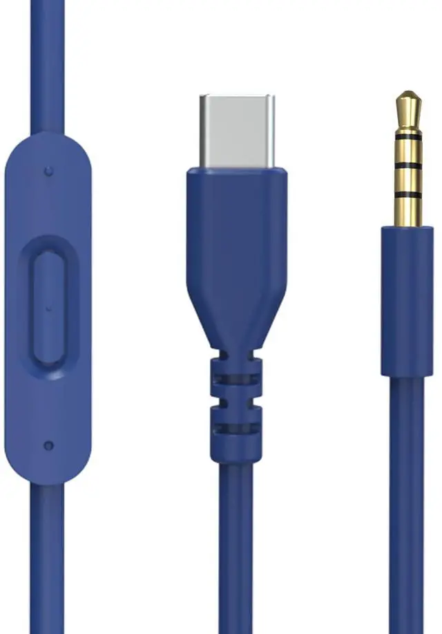 Main image of USB C Audio Cable Cord Wire with In-line Microphone & Control Compatible with Beats Headphones Solo 4/3/2, Studio, Studio Pro, Pro, Detox, Wireless, Mixr, Executive, Pill for IPhone 17/16 (Blue)