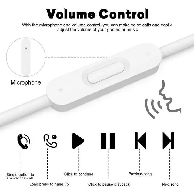 Alt view image 3 of 7 - USB C Audio Cable Cord Wire with In-line Microphone & Control Compatible with Beats Headphones Solo 4/3/2, Studio, Studio Pro, Pro, Detox, Wireless, Mixr, Executive, Pill for IPhone 17/16 (White)
